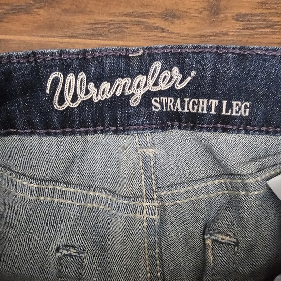 Wrangler Women 5x34 Jeans Straight Leg Blue Denim Western - Picture 3 of 7